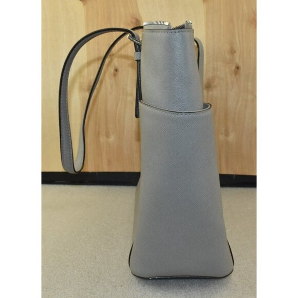 Michael Kors Jet Set Top Zip Tote Saffiano Leather Gray Shoulder Bag -Flaws- - Picture 8 of 16